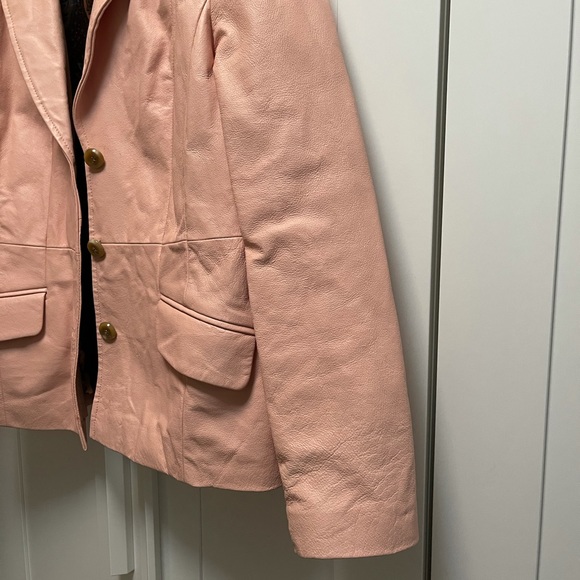 Terry Lewis Classic Luxuries Pink Leather Blazer Coat Jacket with Buttons ๐ค๐๐ค - Picture 9 of 10